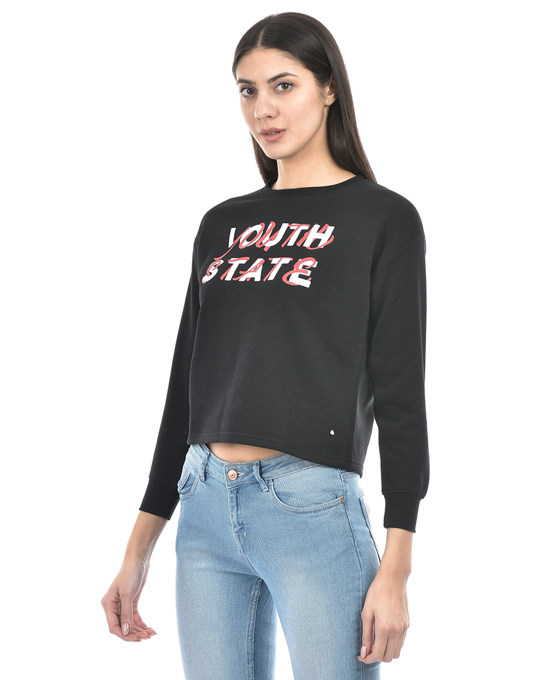 Numero Uno Women Typography Black Sweat Shirt